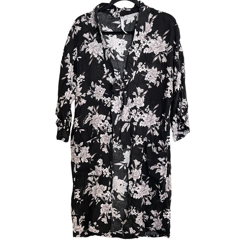 Spiritual Gangster Floral Kimono Duster Open Front Rayon‎ OS Bohemian Elegant